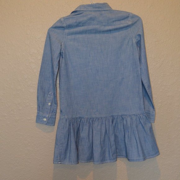 Sz 10 Girls Polo Ralph Lauren Chambray Western Boho Shirt Dress - Picture 8 of 10